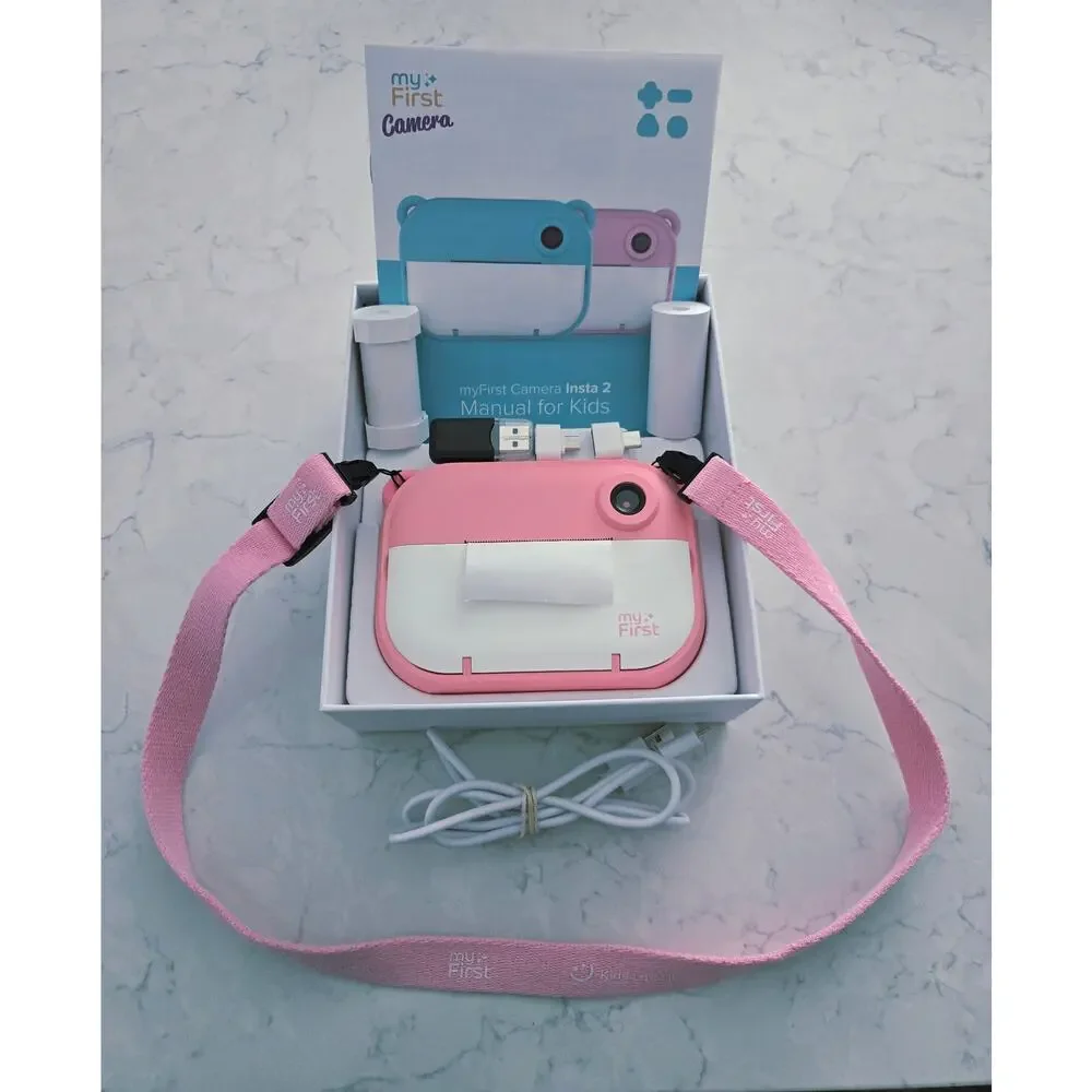myFirst Camera Insta2 Starter Bundel! Color: Pink ( Prints Black & White Photos)